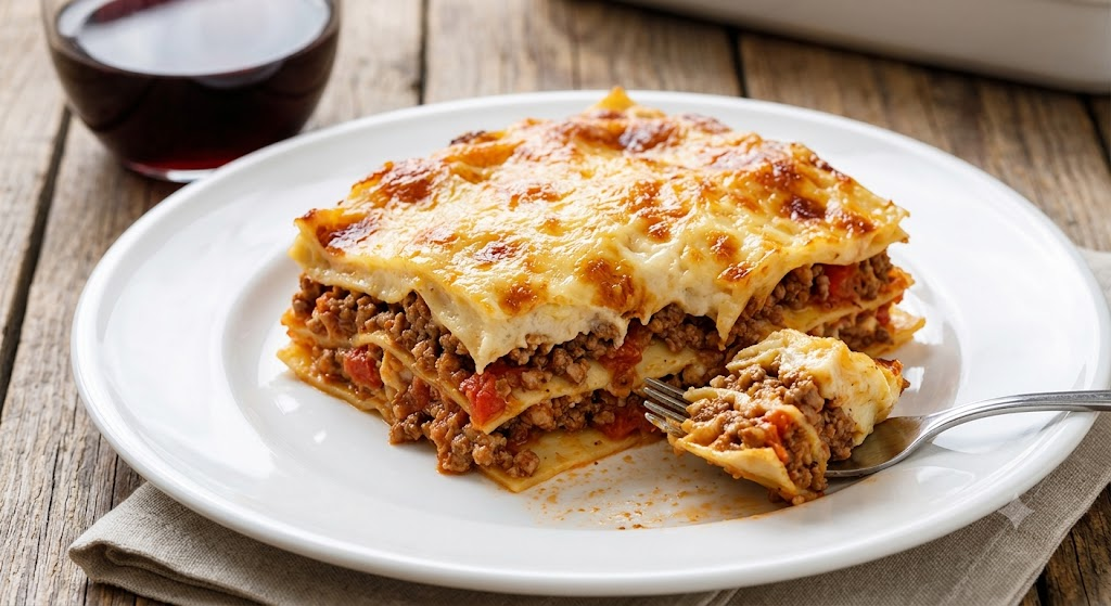 Lasanha de Carne Moída com Molho Branco Leve
