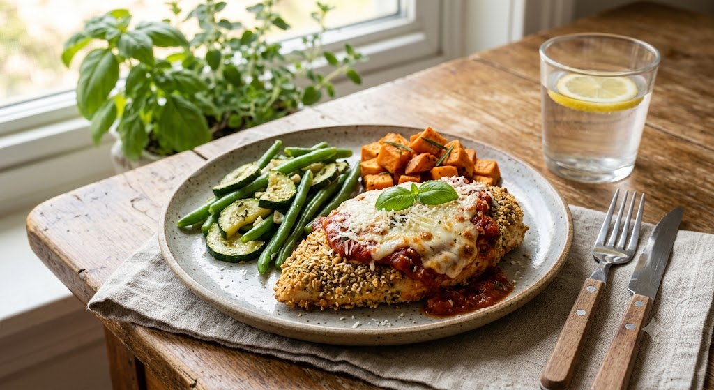 Frango à Parmegiana Fit (assado, não frito)