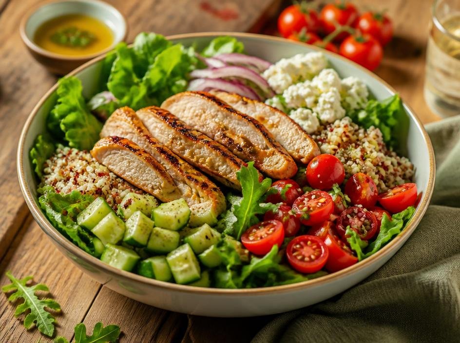Atum Grelhado com Salada de Grão de Bico