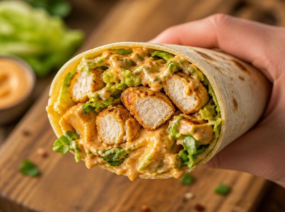 Wrap Vegetariano de Grão de Bico e Homus