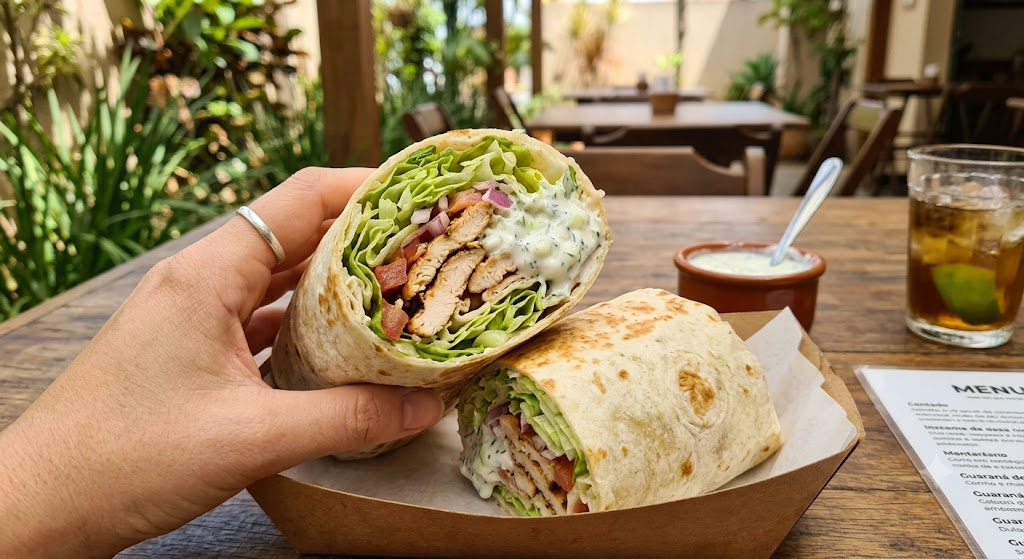 Wrap de Frango com Iogurte e Alface